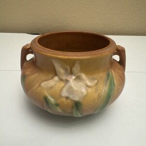 Vintage Roseville Pottery Floral Vase #647-3 Roseville USA See Pics MCM 1950's